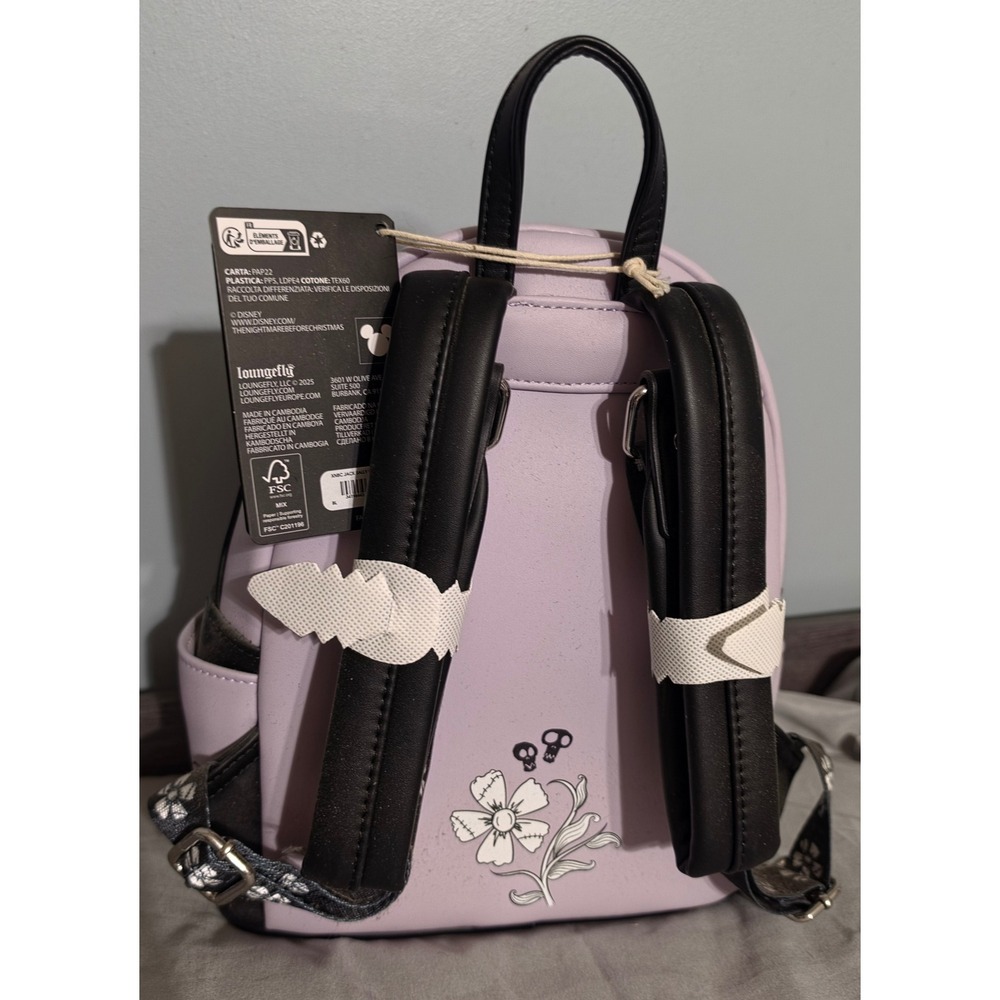 Loungefly Disney Nightmare Before Christmas Jack Sally Floral Mini Backpack - Picture 3 of 8